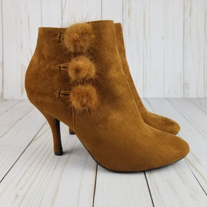 Womens Rust Brown Faux Suede Ankle Boots Size 8 M